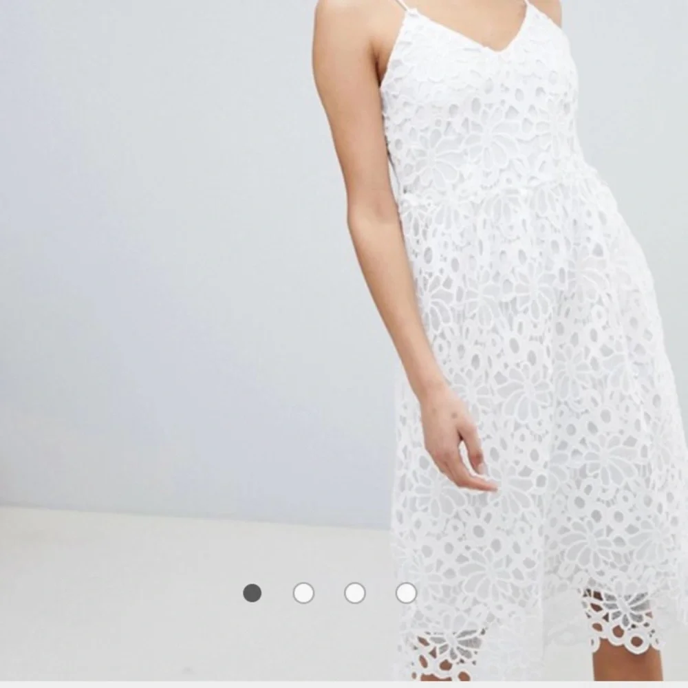 ASOS White Floral Lace Midi Dress - Picture 4 of 8